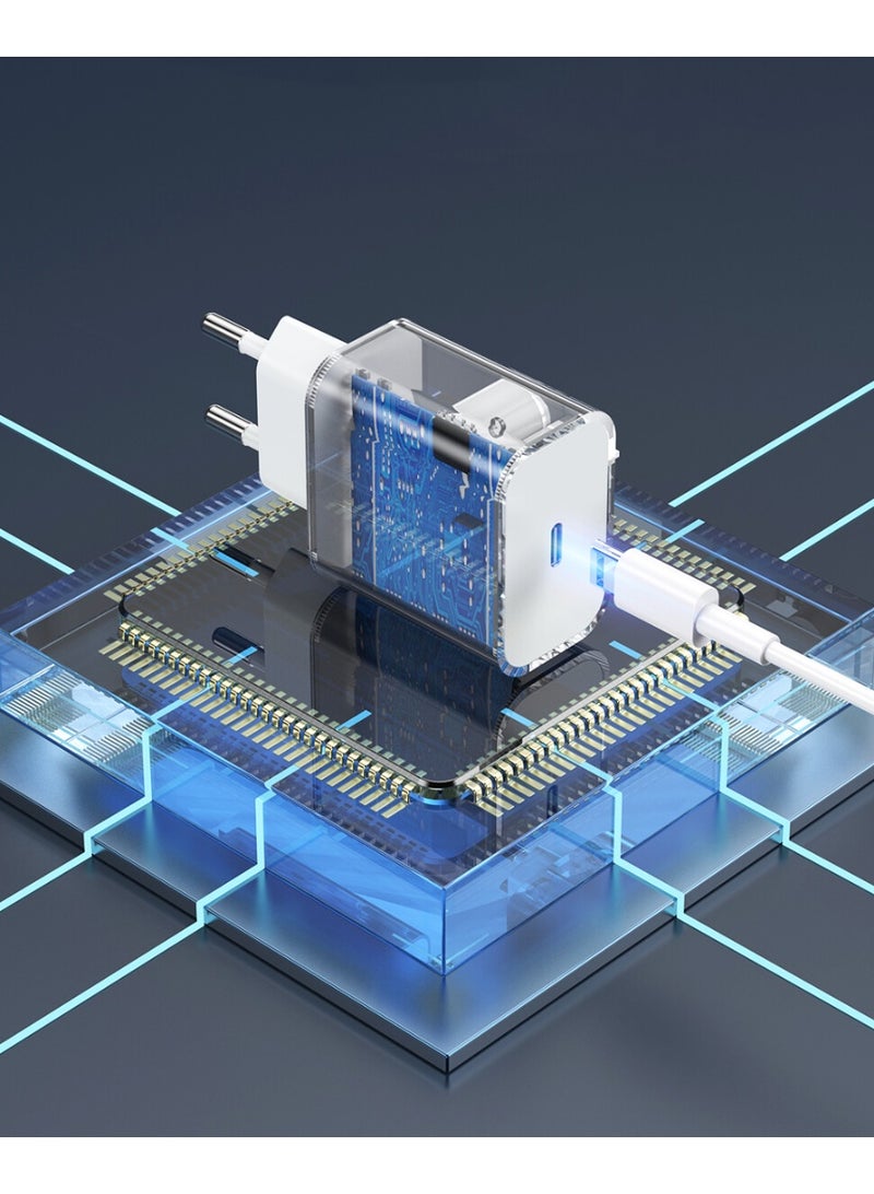 سيندم شاحن سيندم OG73 PD السريع بقوة 20 واط مع كابل من النوع C إلى Lightning - قابس أوروبي - طقم شاحن فائق لأجهزة iPhone - Image 4